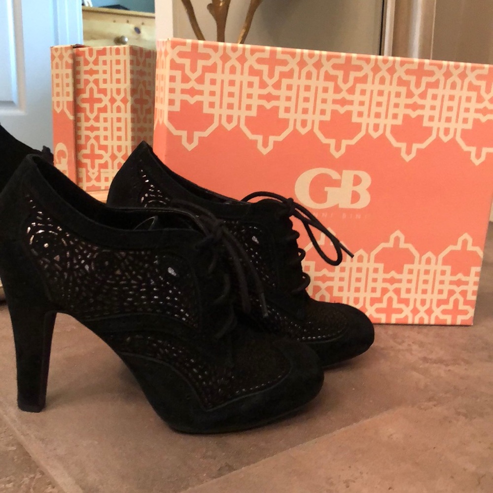 Black suede bootie